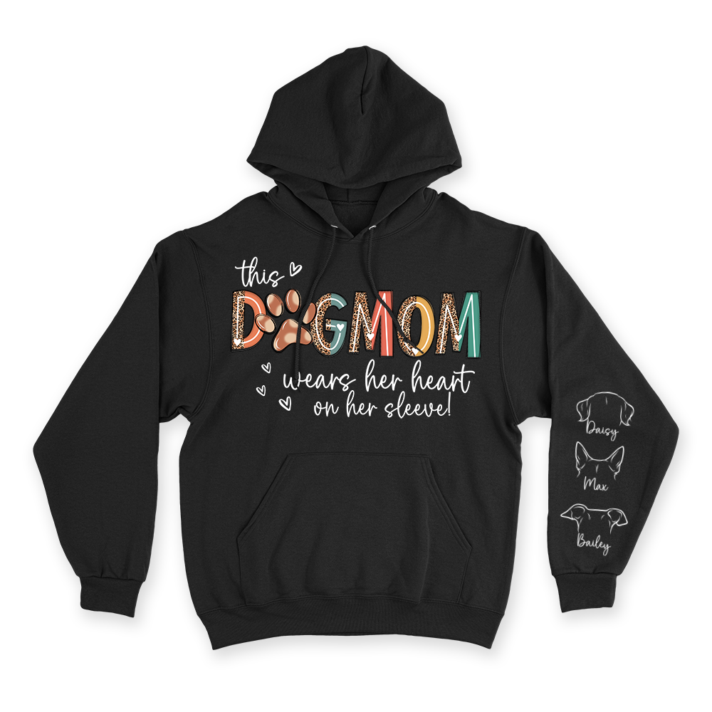 This Dog Mom Wears Her Heart on Her Sleeve - Custom Hoodie