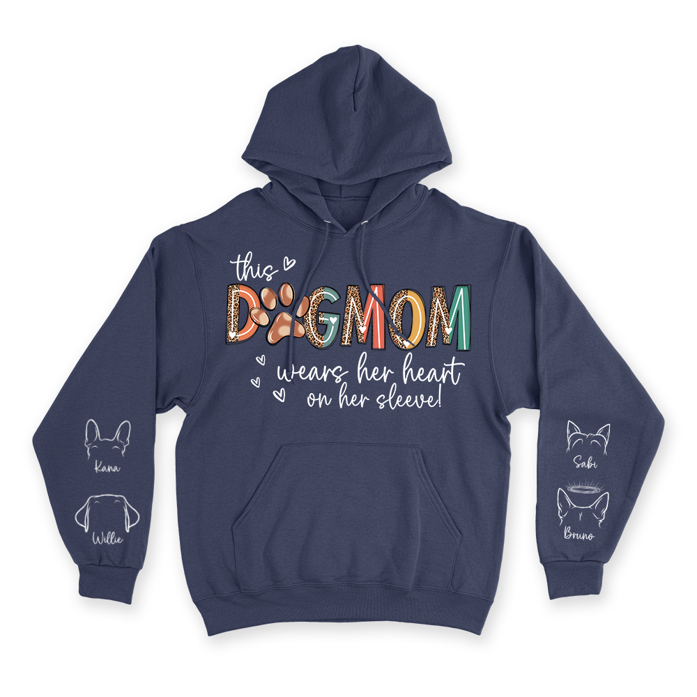 This Dog Mom Wears Her Heart on Her Sleeve - Custom Hoodie