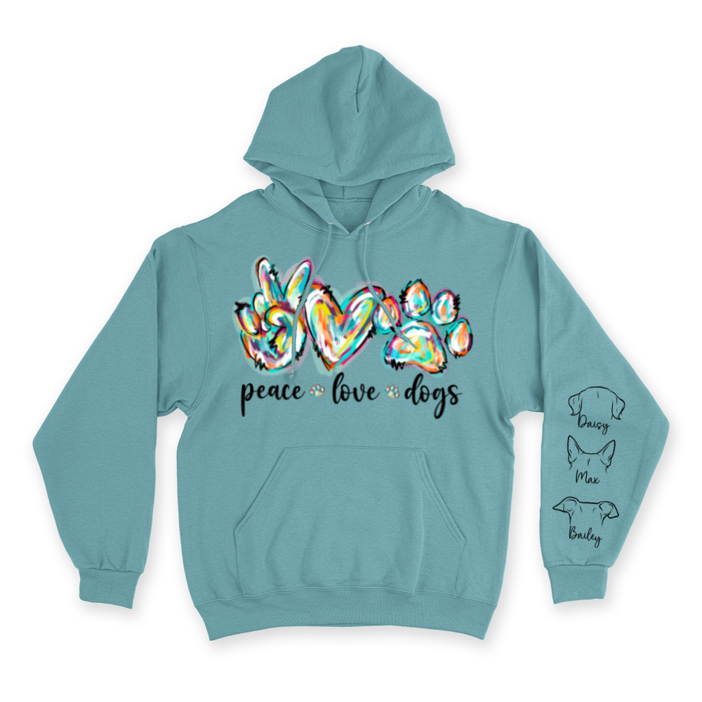 Peace, Love & Dogs - Custom Hoodie