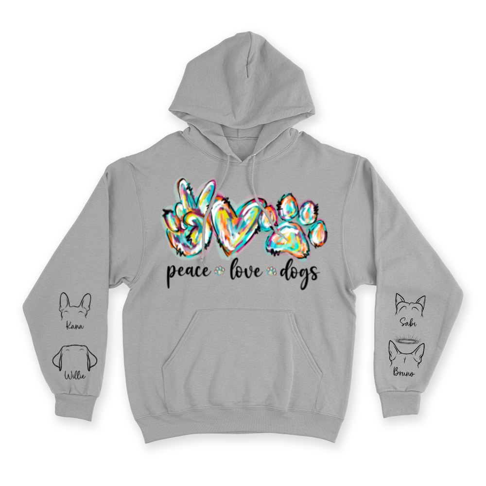 Peace, Love & Dogs - Custom Hoodie
