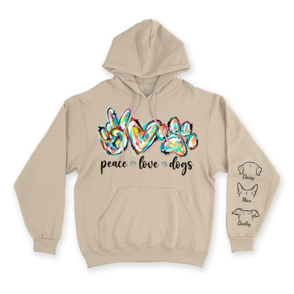 Peace, Love & Dogs - Custom Hoodie