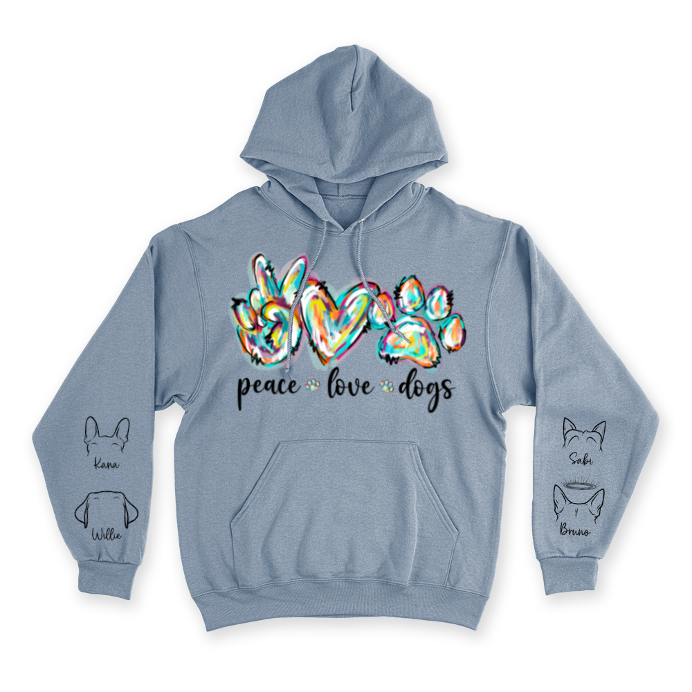 Peace, Love & Dogs - Custom Hoodie
