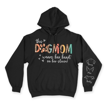 This Dog Mom Wears Her Heart on Her Sleeve - Custom Hoodie