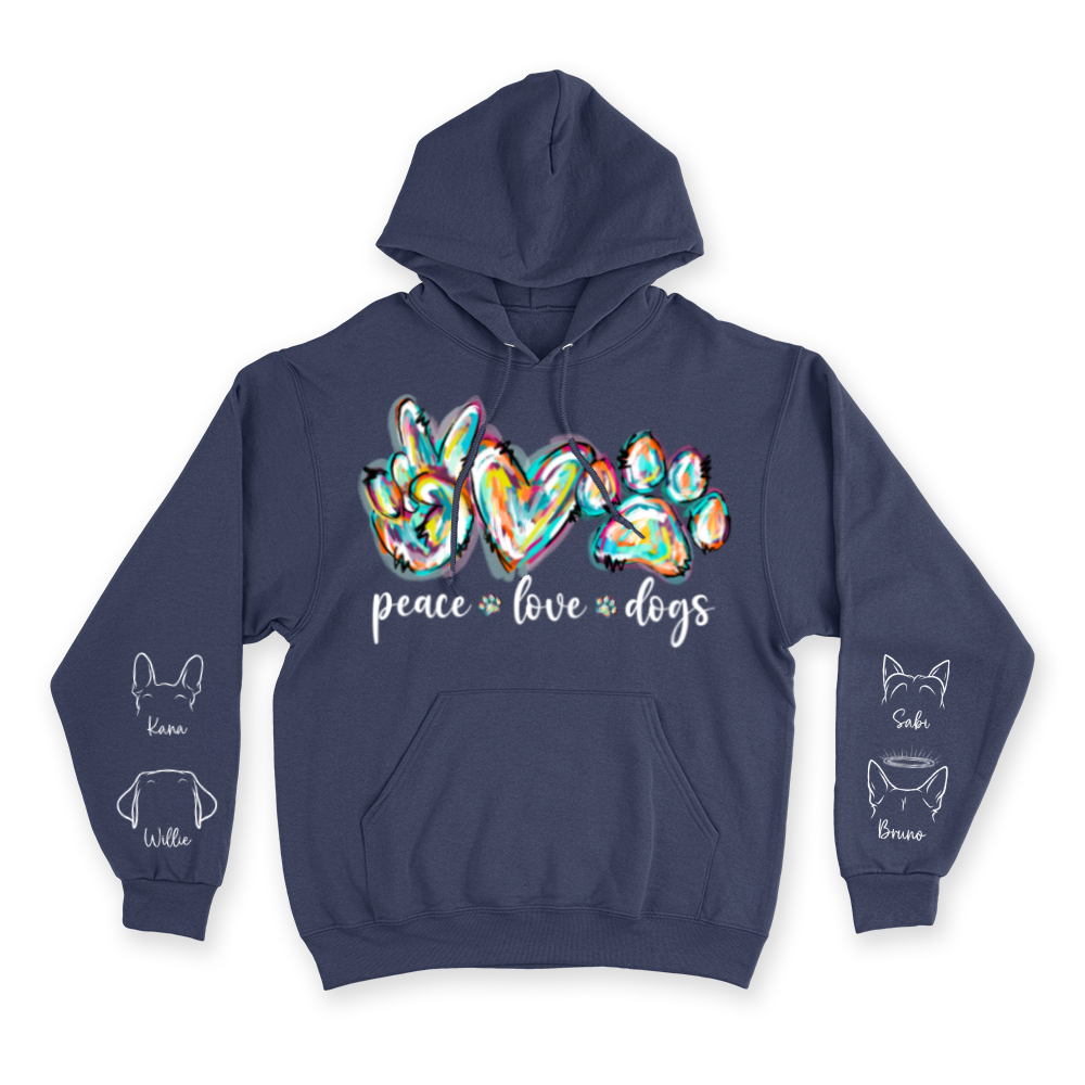 Peace, Love & Dogs - Custom Hoodie