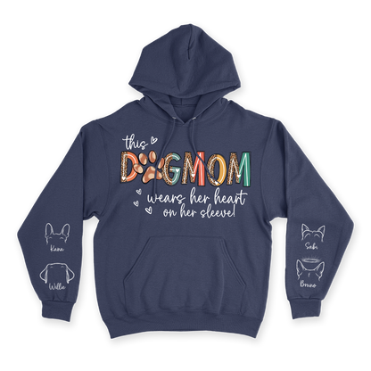 This Dog Mom Wears Her Heart on Her Sleeve - Custom Hoodie