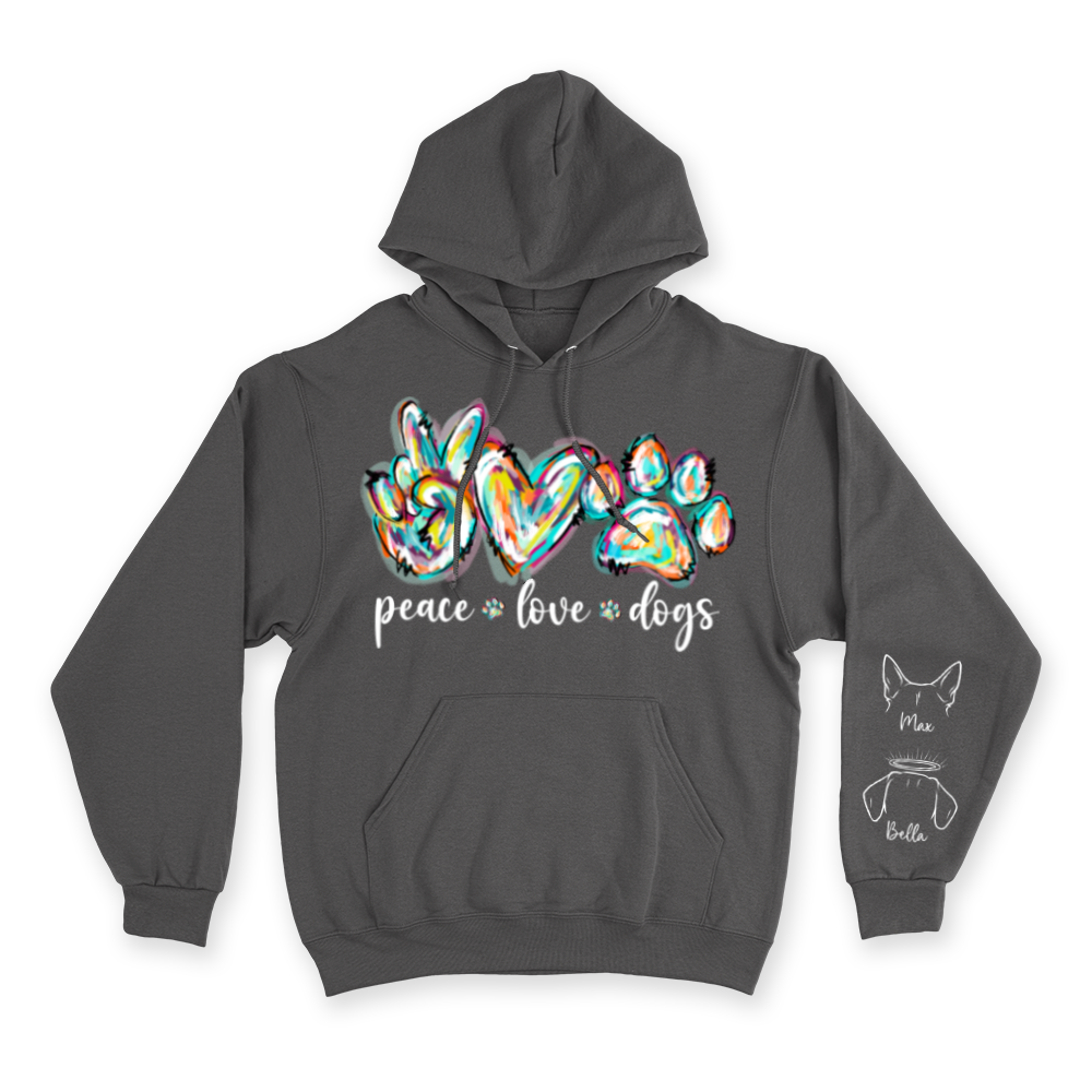 Peace, Love & Dogs - Custom Hoodie