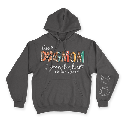 This Dog Mom Wears Her Heart on Her Sleeve - Custom Hoodie