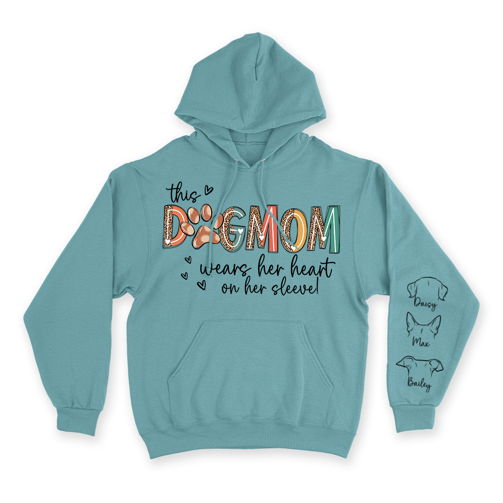 This Dog Mom Wears Her Heart on Her Sleeve - Custom Hoodie