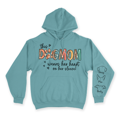 This Dog Mom Wears Her Heart on Her Sleeve - Custom Hoodie