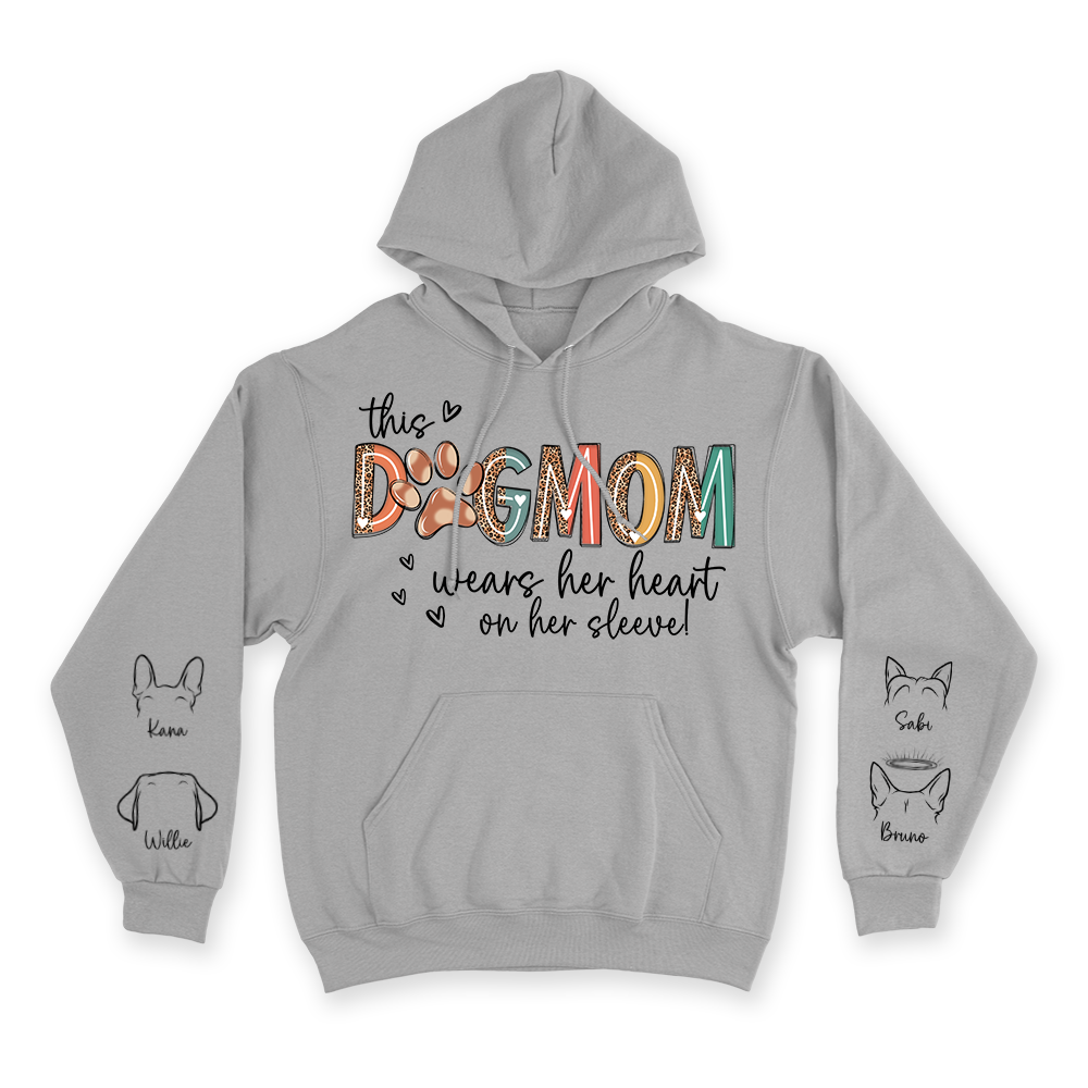 This Dog Mom Wears Her Heart on Her Sleeve - Custom Hoodie