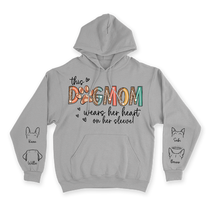 This Dog Mom Wears Her Heart on Her Sleeve - Custom Hoodie