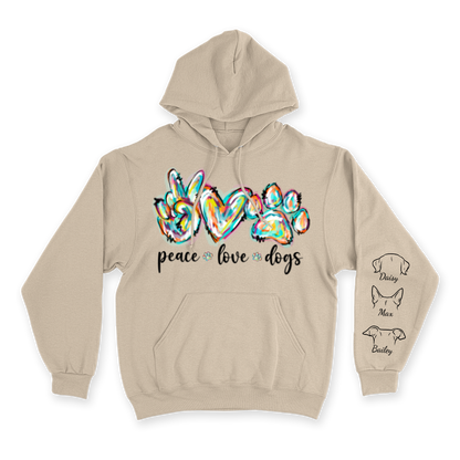 Peace, Love & Dogs - Custom Hoodie