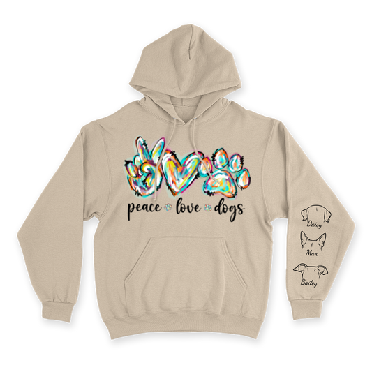 Peace, Love & Dogs - Custom Hoodie