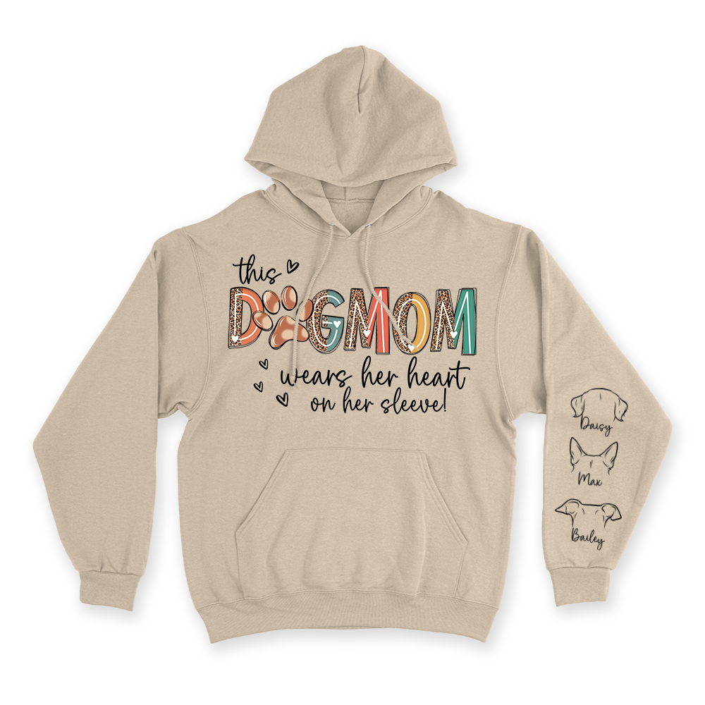 This Dog Mom Wears Her Heart on Her Sleeve - Custom Hoodie
