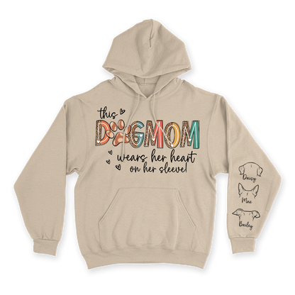 This Dog Mom Wears Her Heart on Her Sleeve - Custom Hoodie