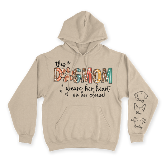 This Dog Mom Wears Her Heart on Her Sleeve - Custom Hoodie