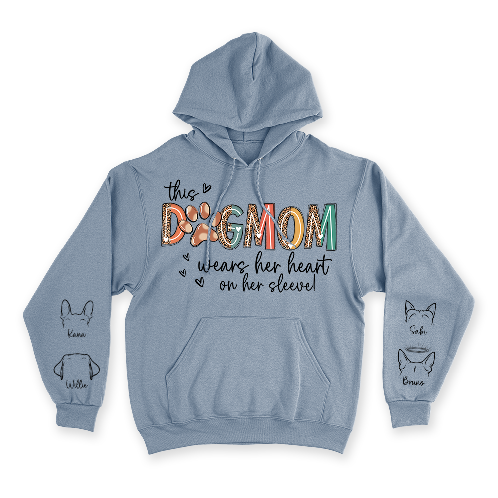 This Dog Mom Wears Her Heart on Her Sleeve - Custom Hoodie