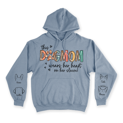 This Dog Mom Wears Her Heart on Her Sleeve - Custom Hoodie