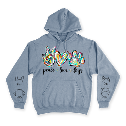 Peace, Love & Dogs - Custom Hoodie