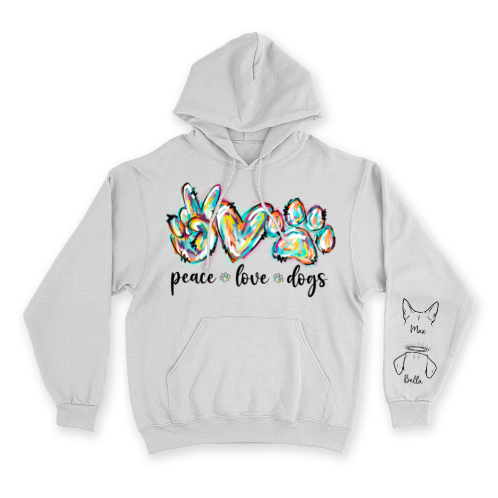Peace, Love & Dogs - Custom Hoodie