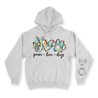 Peace, Love & Dogs - Custom Hoodie
