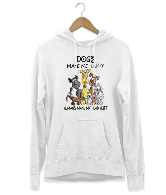 Dogs Make Me Happy Hoodie (Unisex)